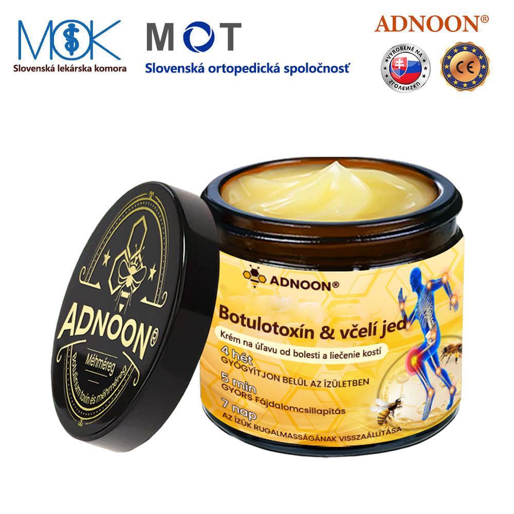 🦴ADNOON® Krém na hojenie kostí s botulotoxínom a včelím jedom ⭐👨⚕️Schválené Slovenskou spoločnosťou ortopedie a traumatológie (SOTS)🦴🦴🦴