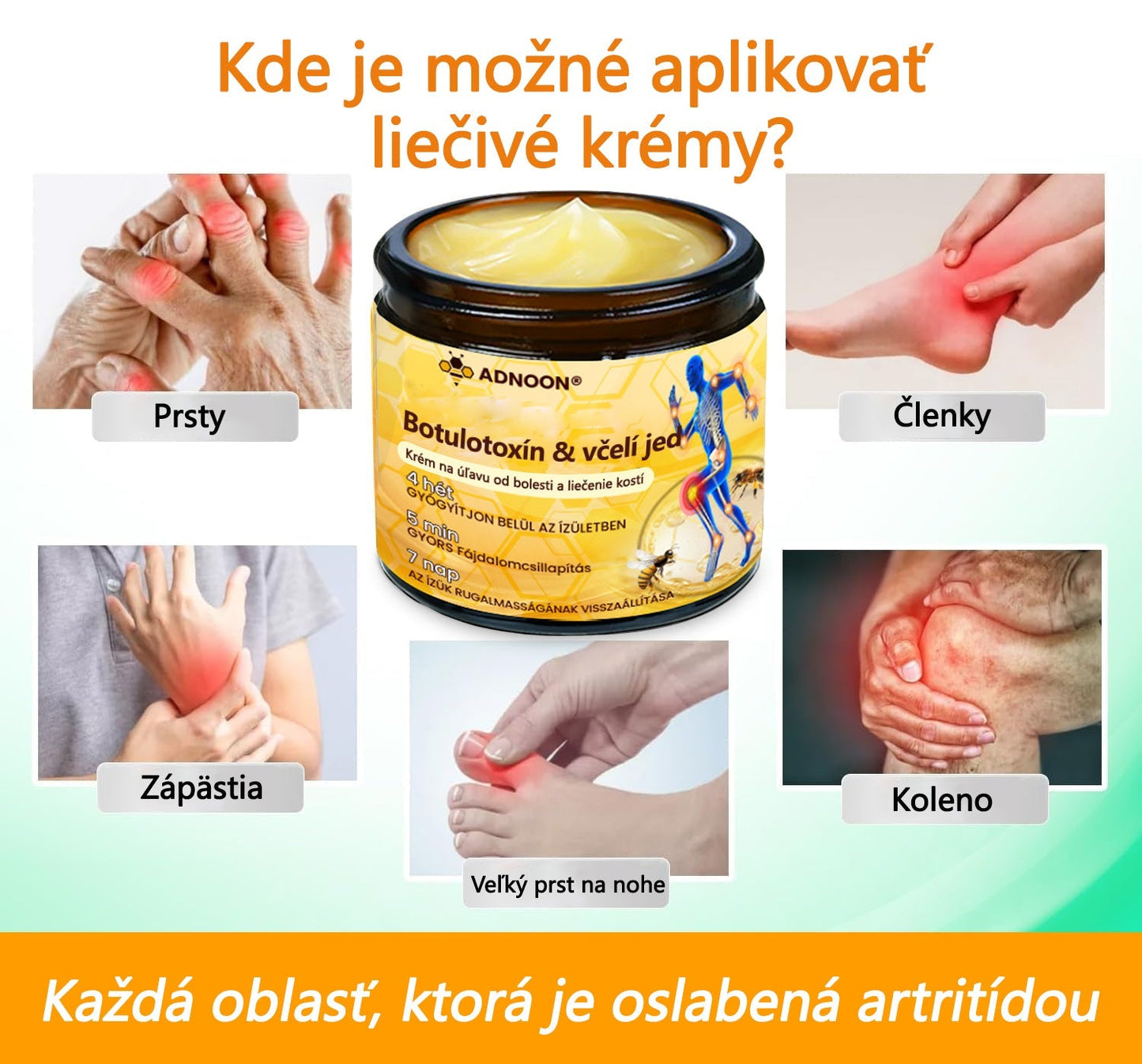 🦴ADNOON® Krém na hojenie kostí s botulotoxínom a včelím jedom ⭐👨‍⚕️Schválené Slovenskou spoločnosťou ortopedie a traumatológie (SOTS)🦴