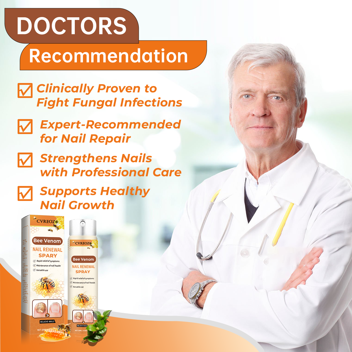 Cvreoz® Sprej na obnovu nechtov s včelím jedom 👨‍⚕️ 𝘾𝙚𝙧𝙩𝙞𝙛𝙞𝙠𝙤𝙫𝙖𝙣é 𝘼𝙢𝙚𝙧𝙞𝙘𝙠𝙤𝙪 𝘼𝙠𝙖𝙙é𝙢𝙞𝙤𝙪 𝘿𝙚𝙧𝙢𝙖𝙩𝙤𝙡𝙤𝙜𝙞𝙚 (𝘼𝘼𝘿)👣👣